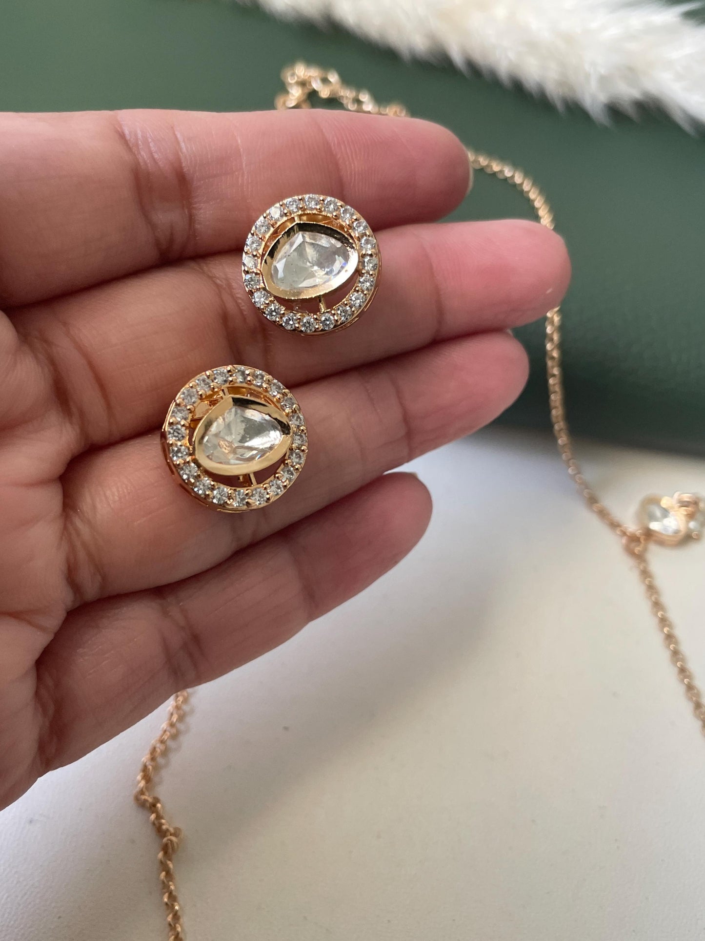 Nysaa gold plated kundan CZ trendy necklace set