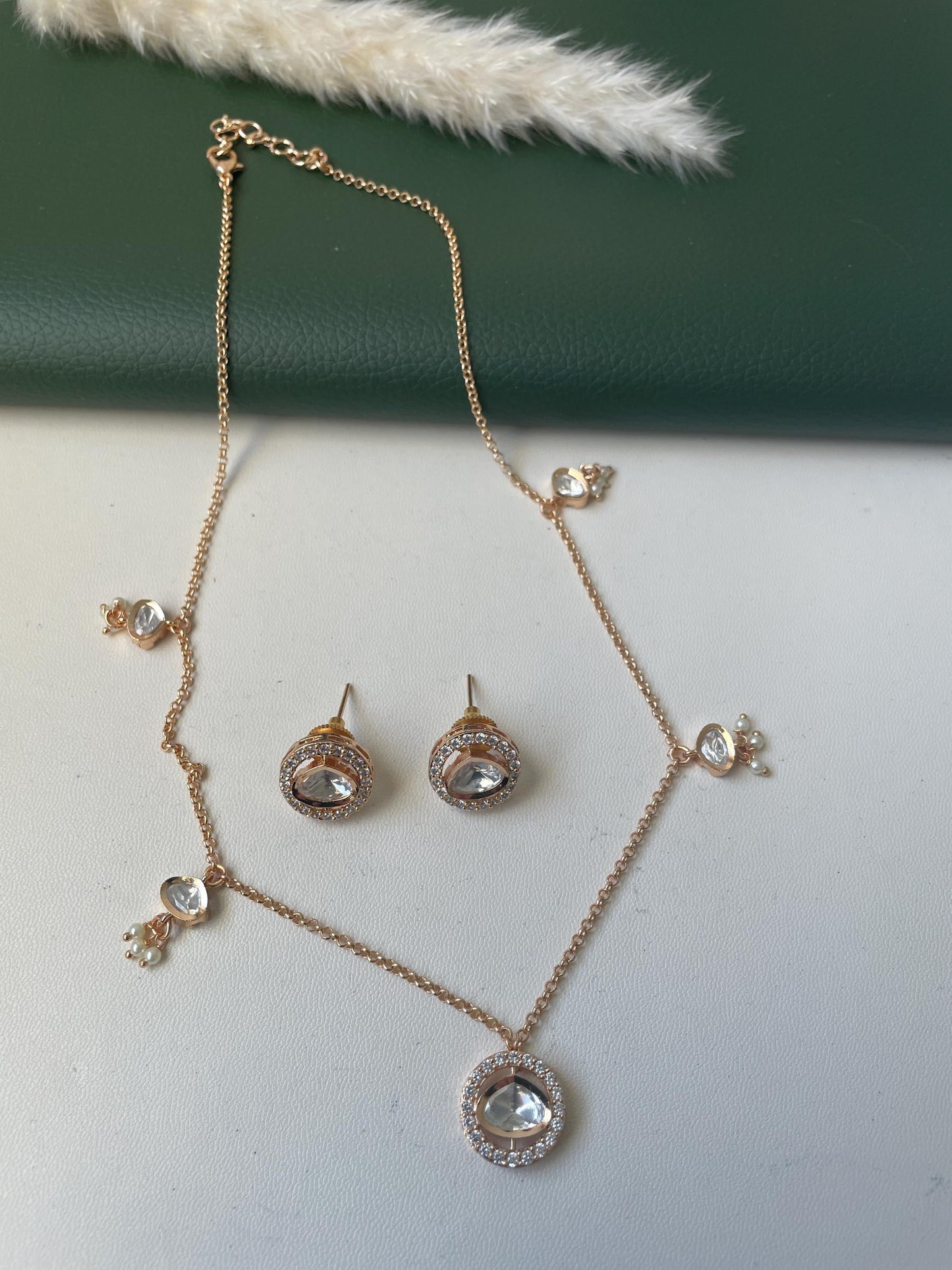 Nysaa gold plated kundan CZ trendy necklace set