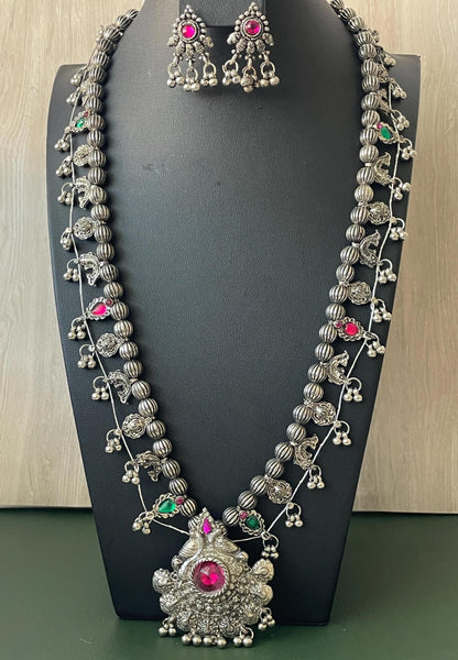 Oxidised Kolhapuri Saaj Necklace: Marathi Bridal Jewelry