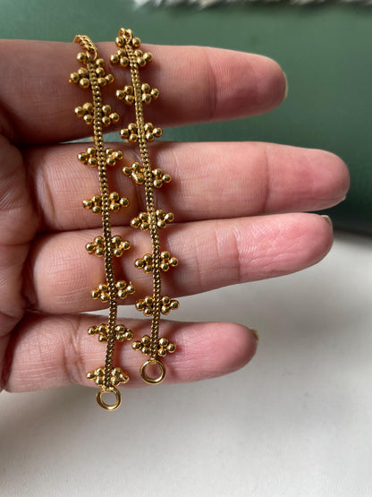 Gold Plated Ear Chain: Rhinestone Kaan Vel