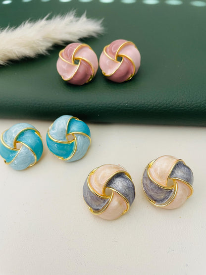 Gold plated enamel earrings