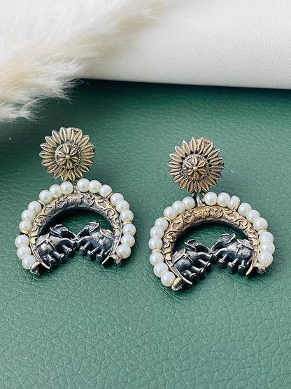 Oxidized Necklace Set: Mona Lisa Stone, Elegant Black Jewelry