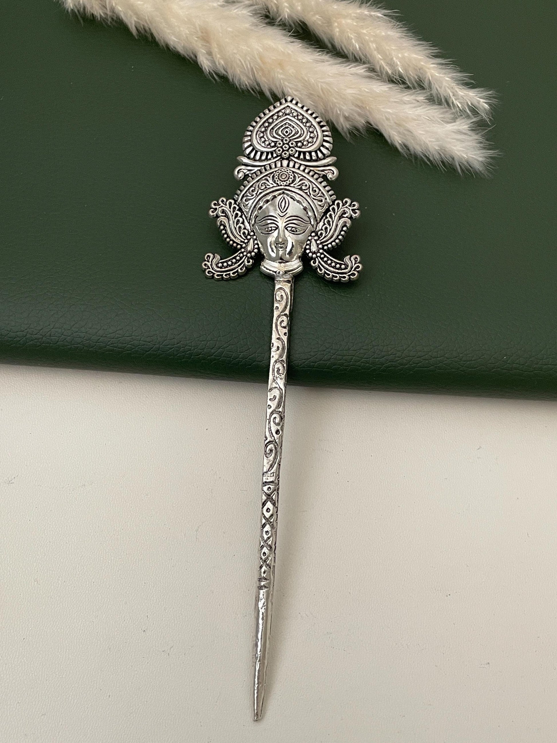 Peacock Feather Hair Clip: Oxidized Indian Bollywood Hair Jewelry