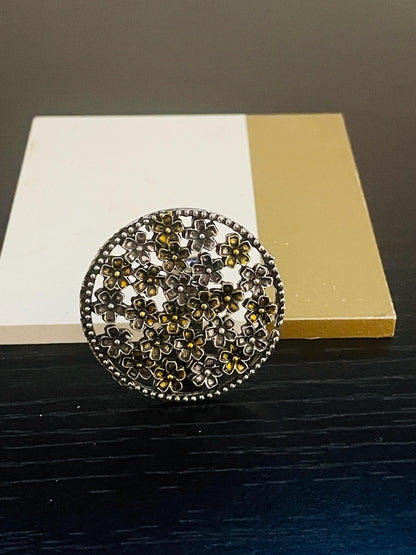 Big Oxidised dual tone statement party rings