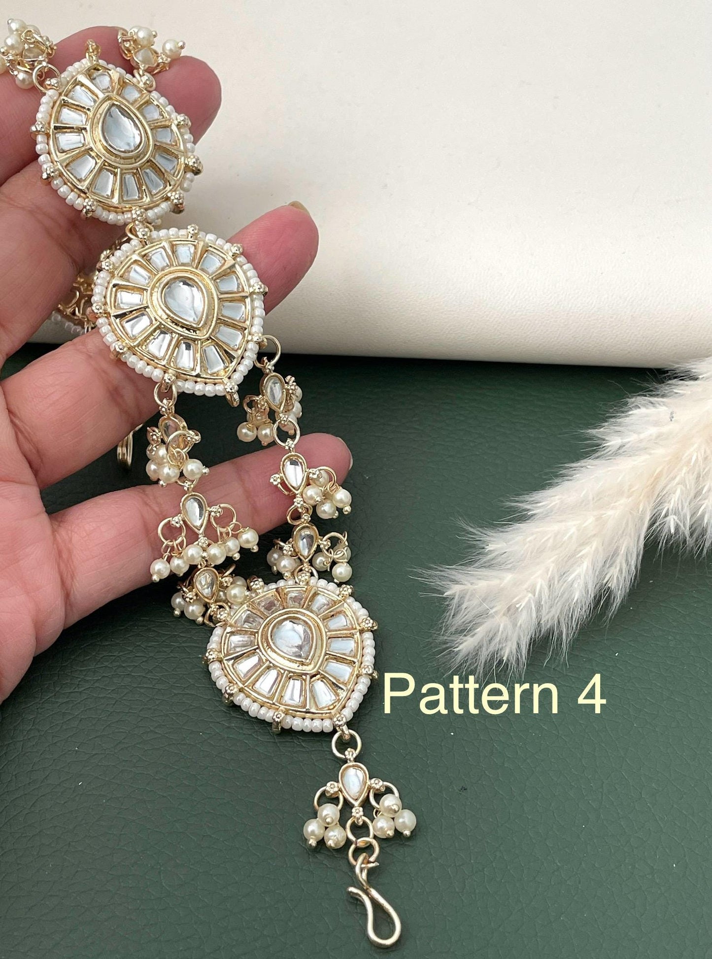 Restocked : Kundan matha patti or hairband bridal jewelry or party wear hair accessory