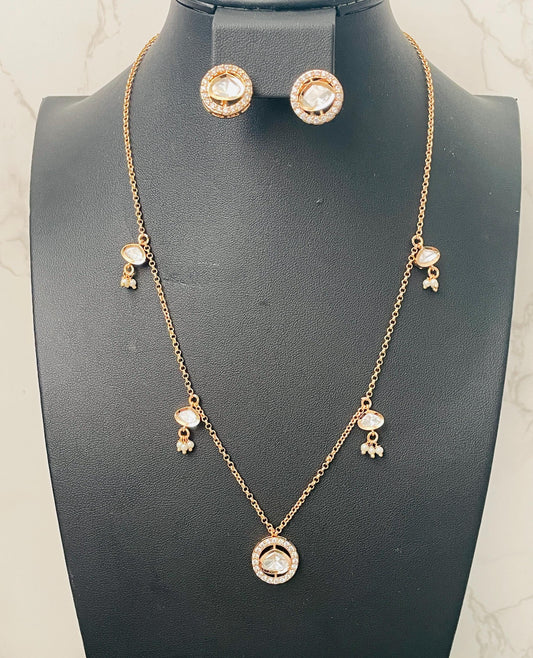 Nysaa gold plated kundan CZ trendy necklace set