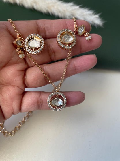 Nysaa gold plated kundan CZ trendy necklace set