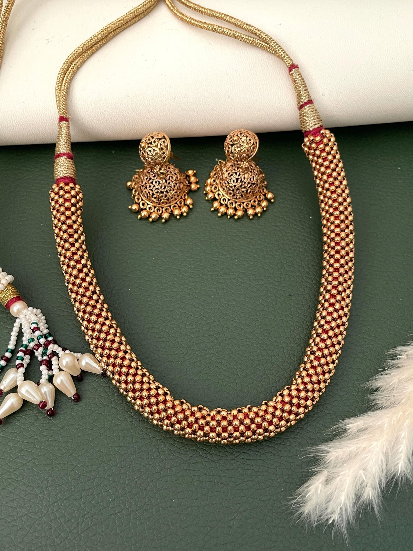 Kolhapuri Thushi Choker Necklace | Marathi Jewelry with Earrings