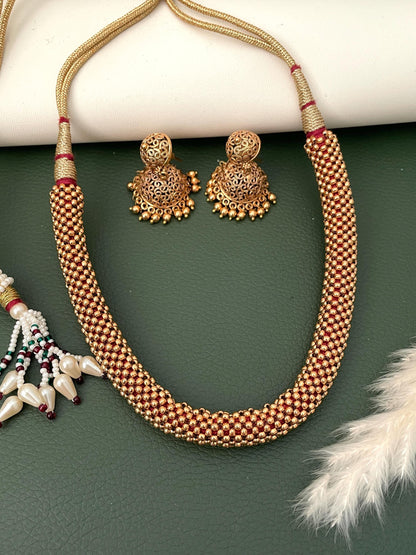 Kolhapuri Thushi Choker Necklace | Marathi Jewelry with Earrings