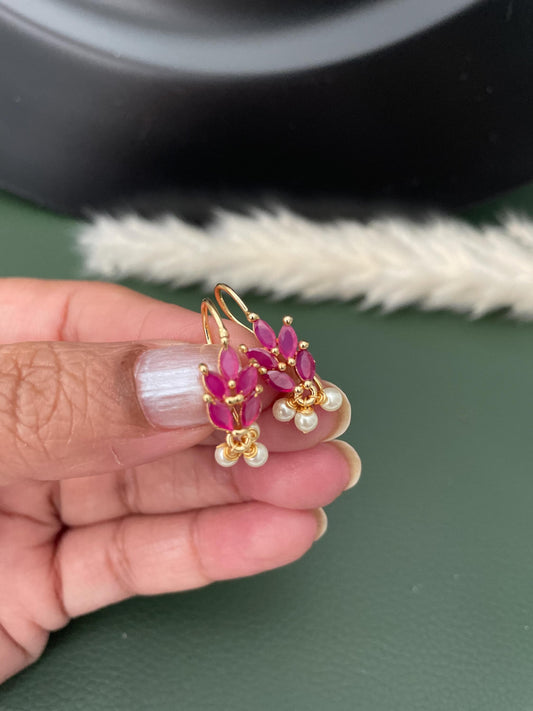 Bugadi| small earrings | cz AD earrings | cute earrings | Ruby earrings | ear cuffs | simple earrings | multiple options