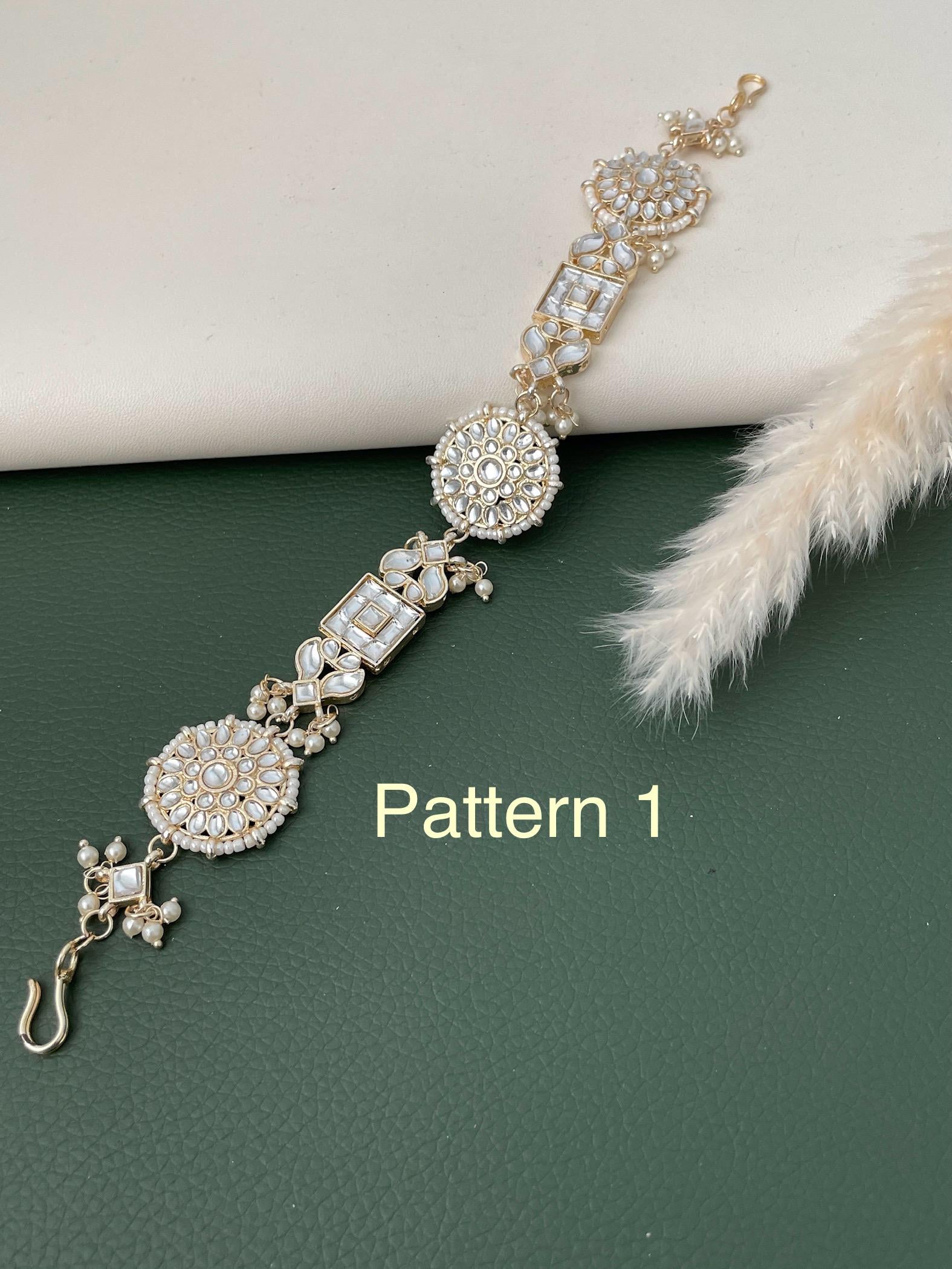 Restocked : Kundan matha patti or hairband bridal jewelry or party wear hair accessory