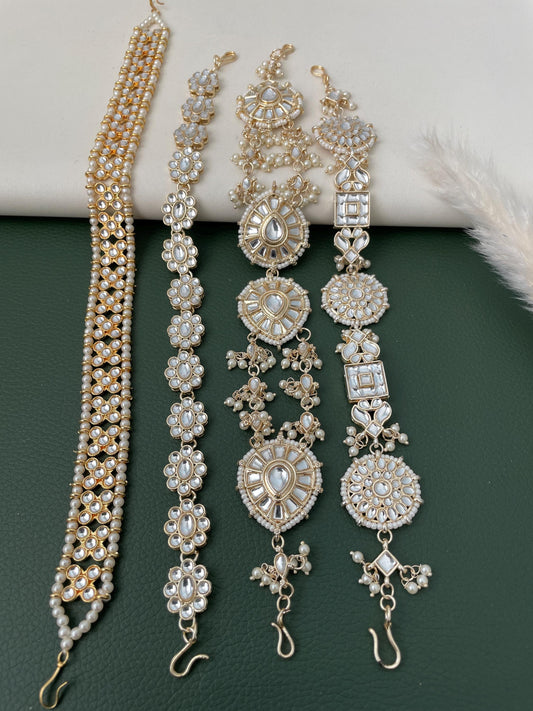 Restocked : Kundan matha patti or hairband bridal jewelry or party wear hair accessory