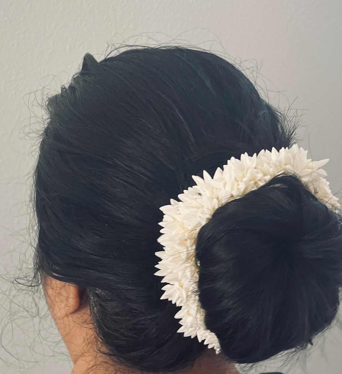 Reusable artificial traditional indian jasmine hair bun accessory