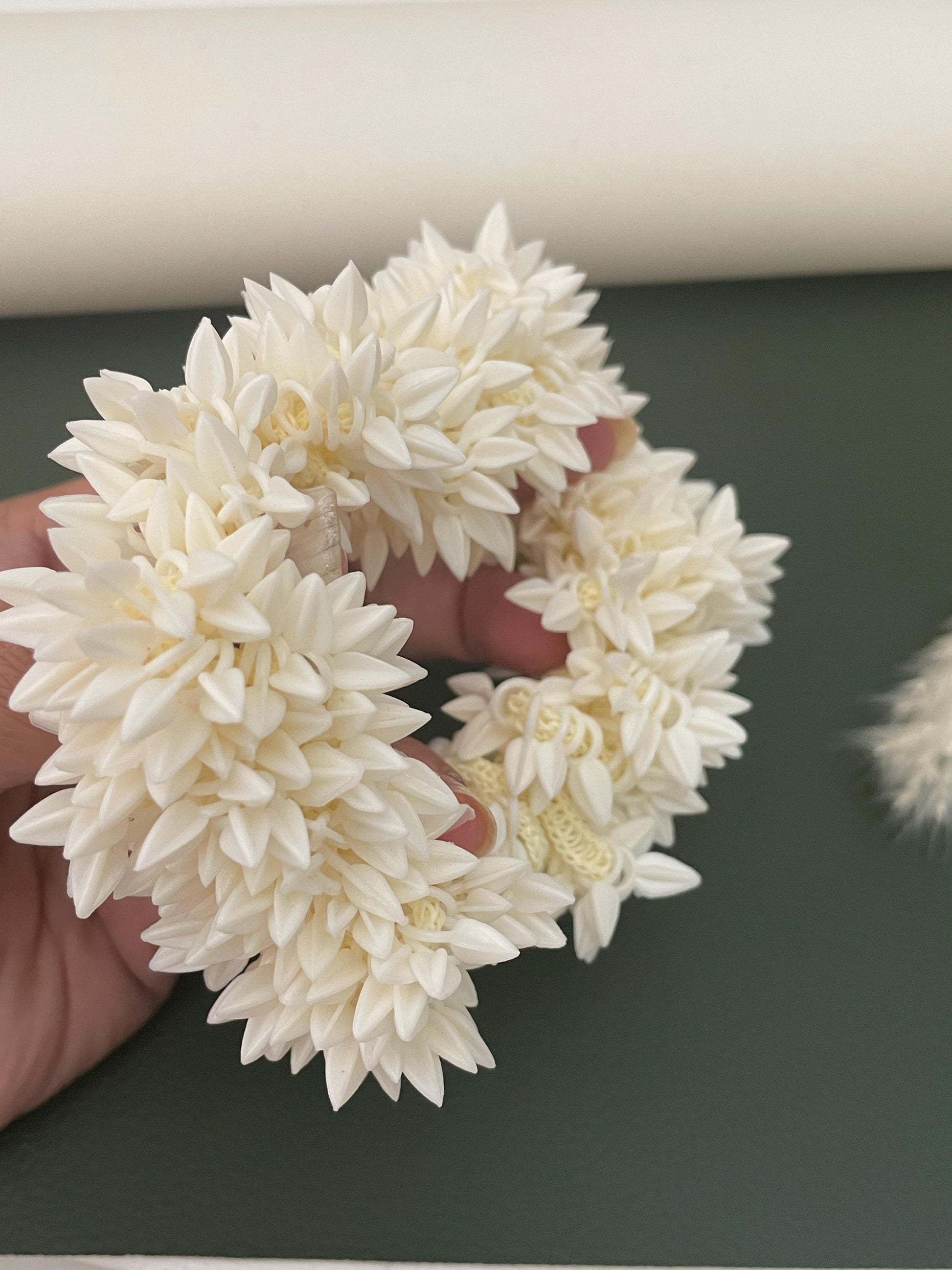 Reusable artificial traditional indian jasmine hair bun accessory