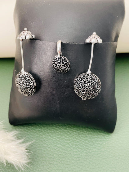 Oxidized Bugadi Earrings | Indian Clip On Ear Jewelry