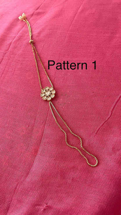 Kundan Haath Panja -Ring Bracelet Indian styled haat pool