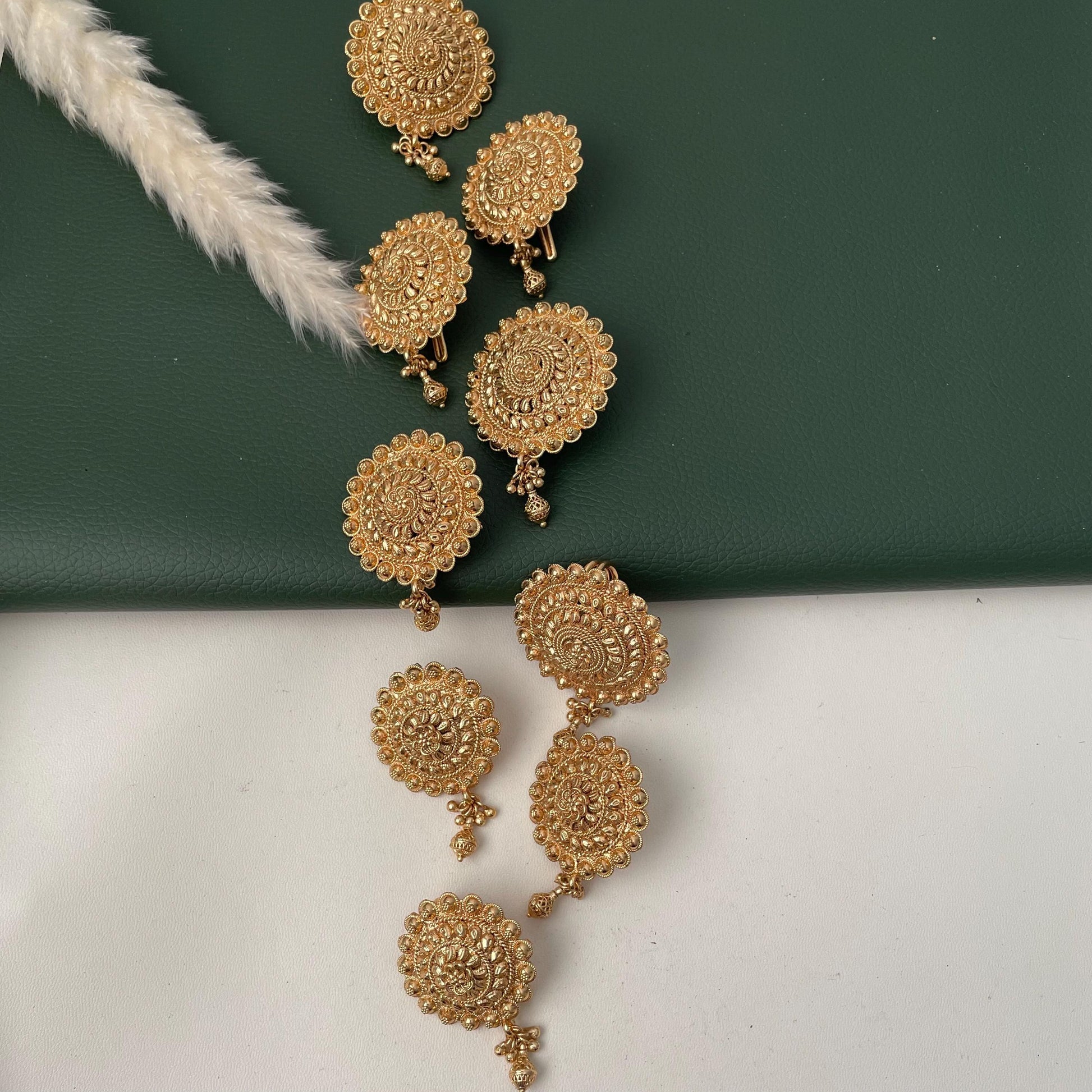 Gold plated Choti hair accessory hair brooch set of 9 pins