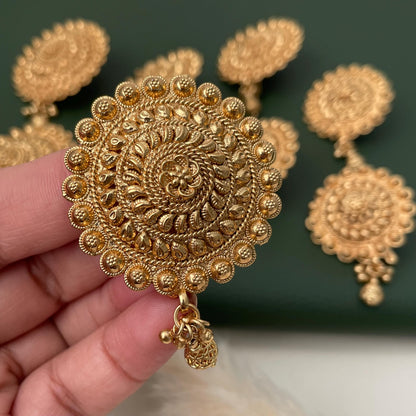 Gold plated Choti hair accessory hair brooch set of 9 pins