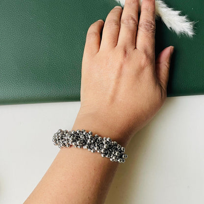 Oxidized Ghungaroo Bracelet: Lightweight Adjustable Indian Jewelry