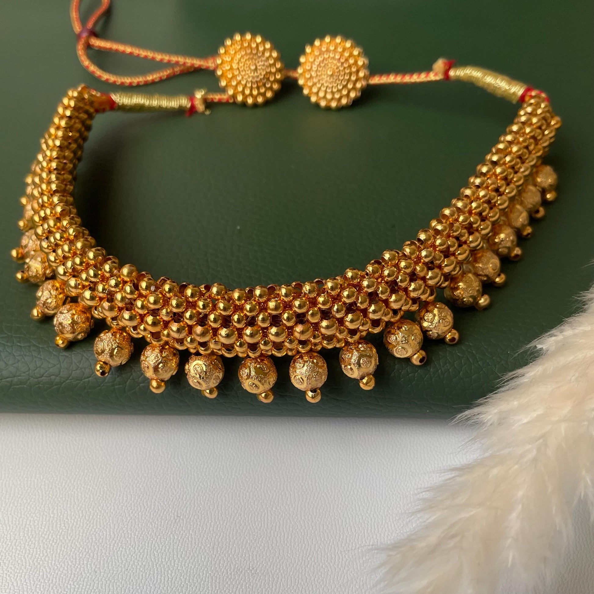 Maharashtrian fancy gadhi thushi with earrings| Long fancy putli haar or coin necklace