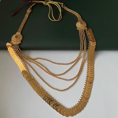Maharashtrian fancy gadhi thushi with earrings| Long fancy putli haar or coin necklace