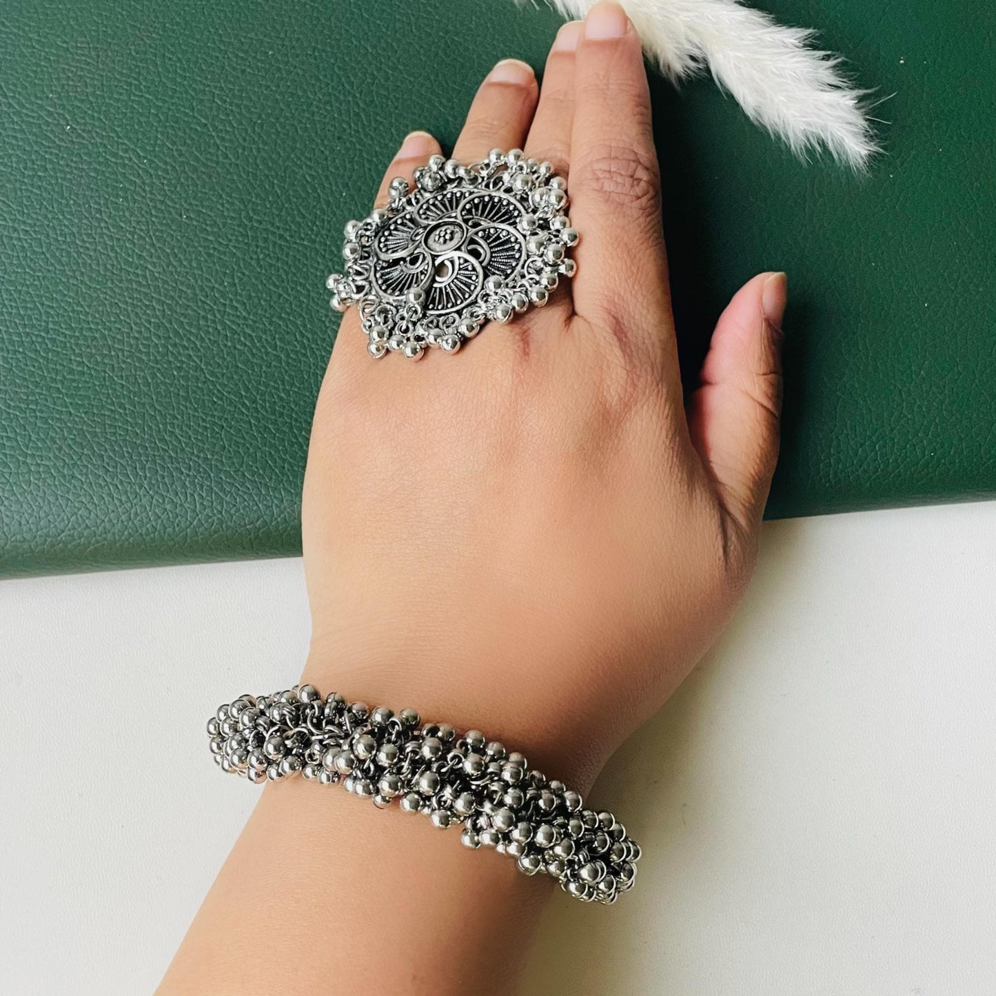 Oxidized Ghungaroo Bracelet: Lightweight Adjustable Indian Jewelry
