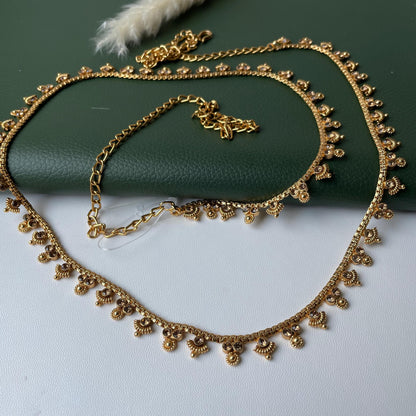 Gold Plated Kamarpatta Waist Belt: Adjustable Saree Belly Chain