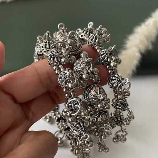 Oxidised ghungaroo openable bangles multiple pattern