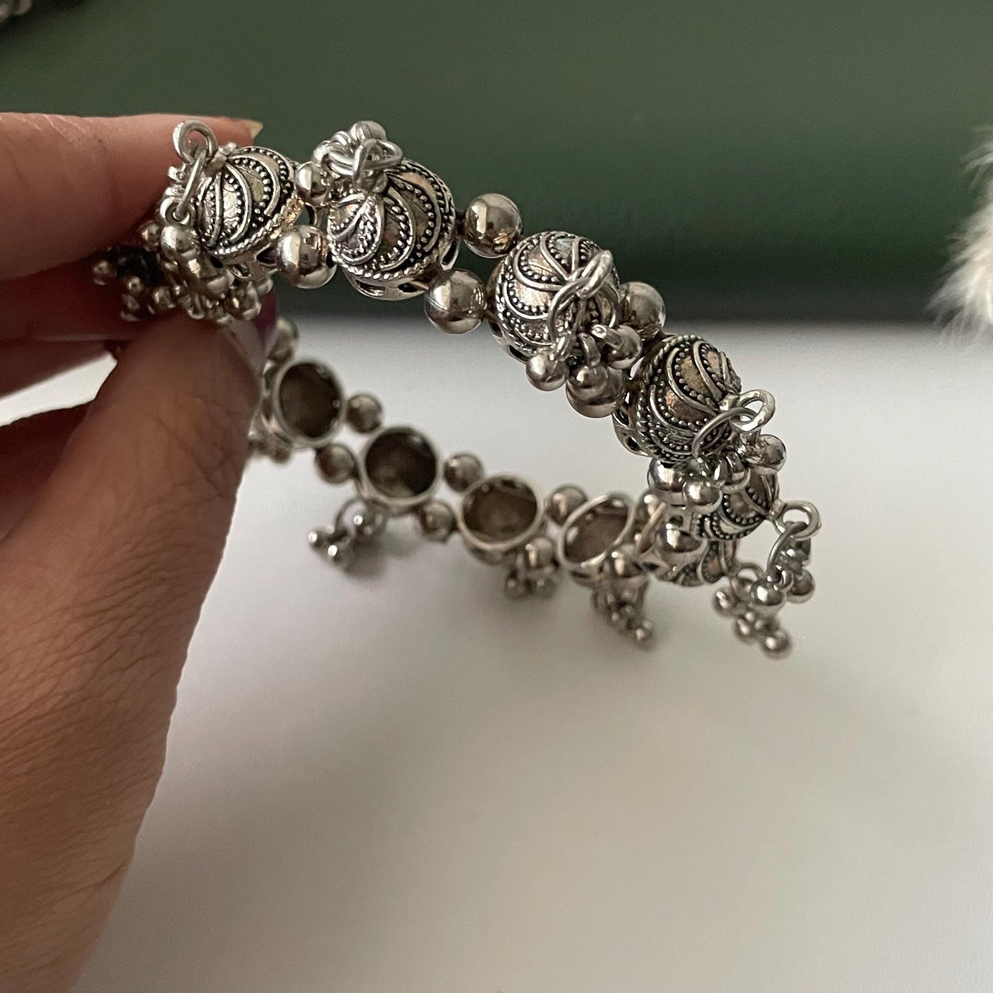 Oxidised ghungaroo openable bangles multiple pattern