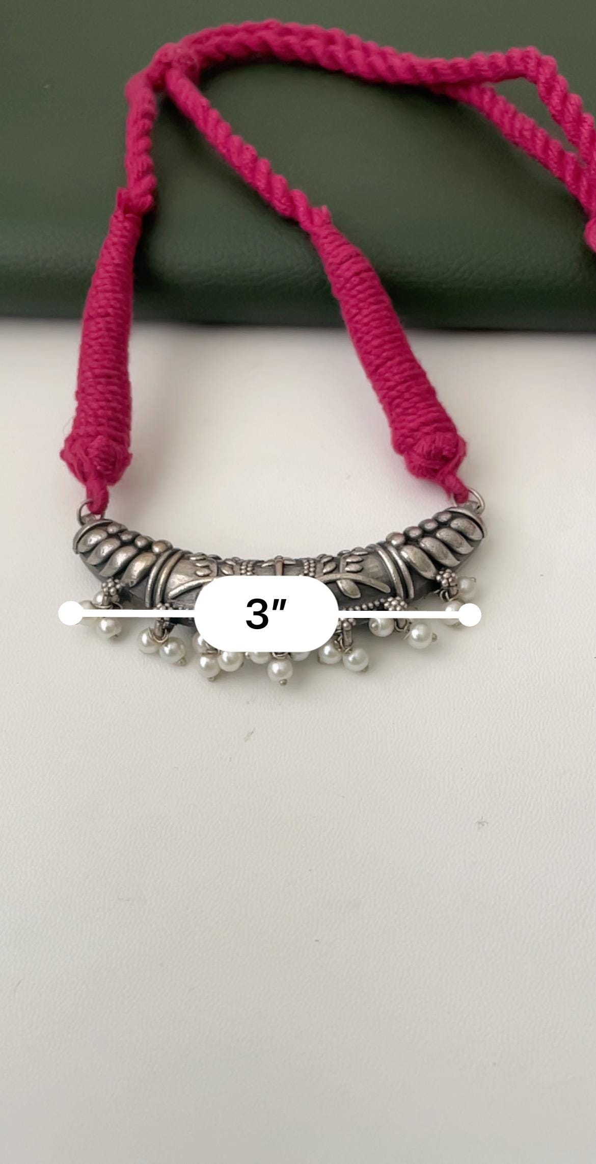 Oxidized Thread Necklace: Multicolored Navratri Jewelry