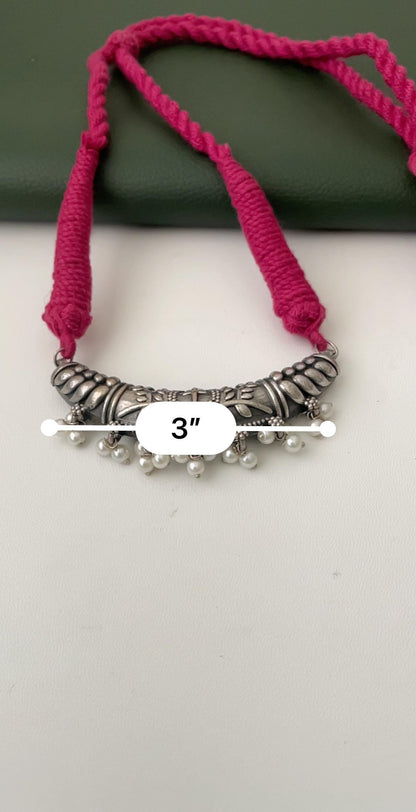 Oxidized Thread Necklace: Multicolored Navratri Jewelry