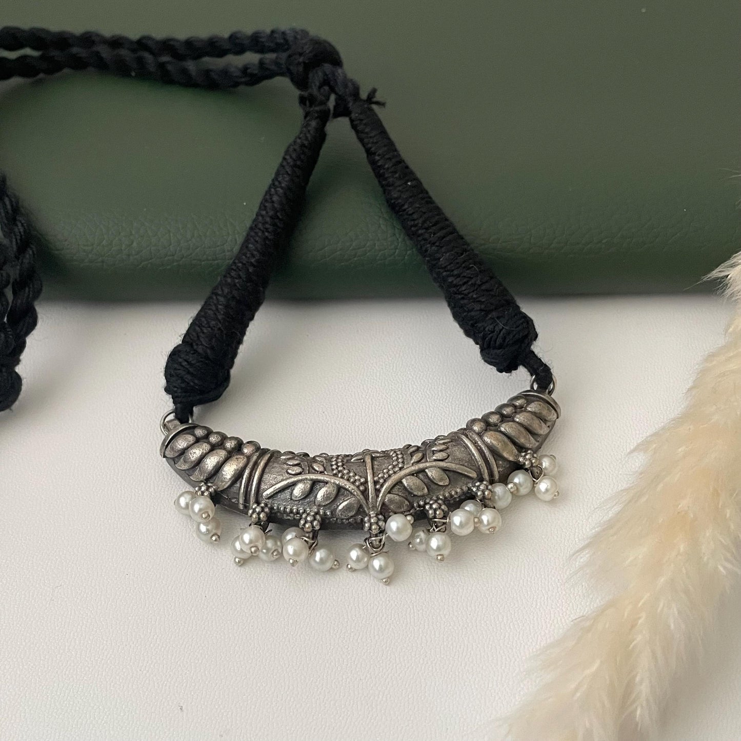 Oxidized Thread Necklace: Multicolored Navratri Jewelry