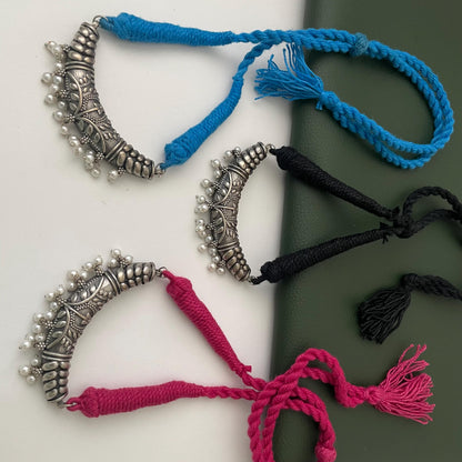 Oxidized Thread Necklace: Multicolored Navratri Jewelry