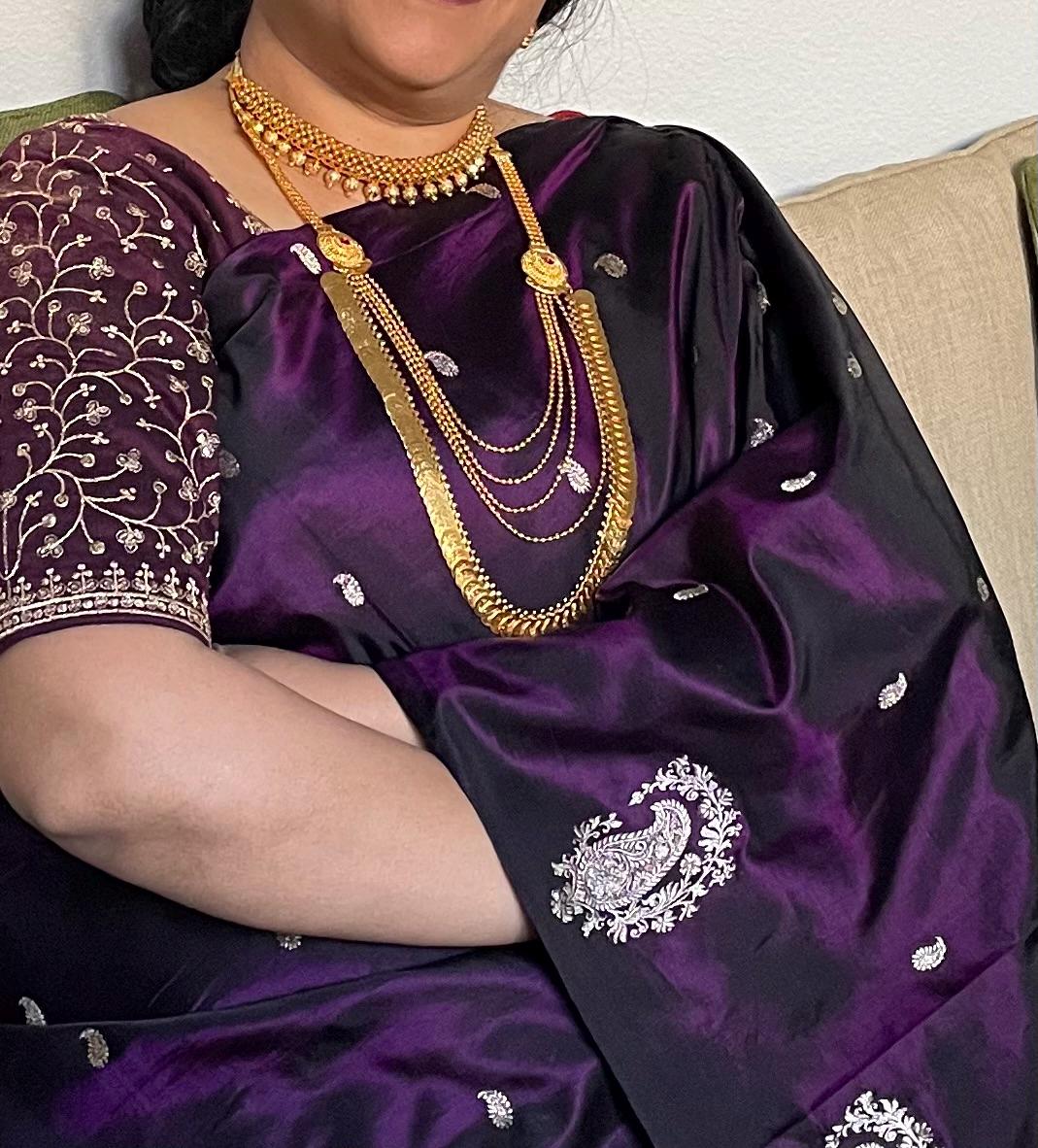 Maharashtrian fancy gadhi thushi with earrings| Long fancy putli haar or coin necklace