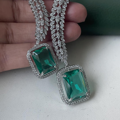 Cubic zirconia wedding necklace set