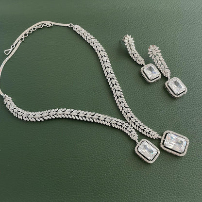 Cubic zirconia wedding necklace set