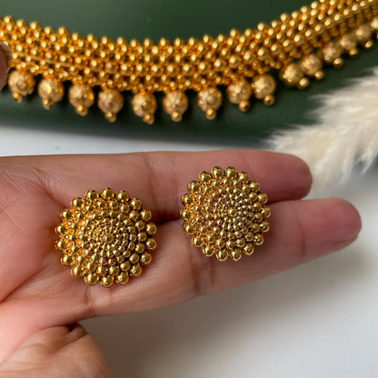 Maharashtrian fancy gadhi thushi with earrings| Long fancy putli haar or coin necklace