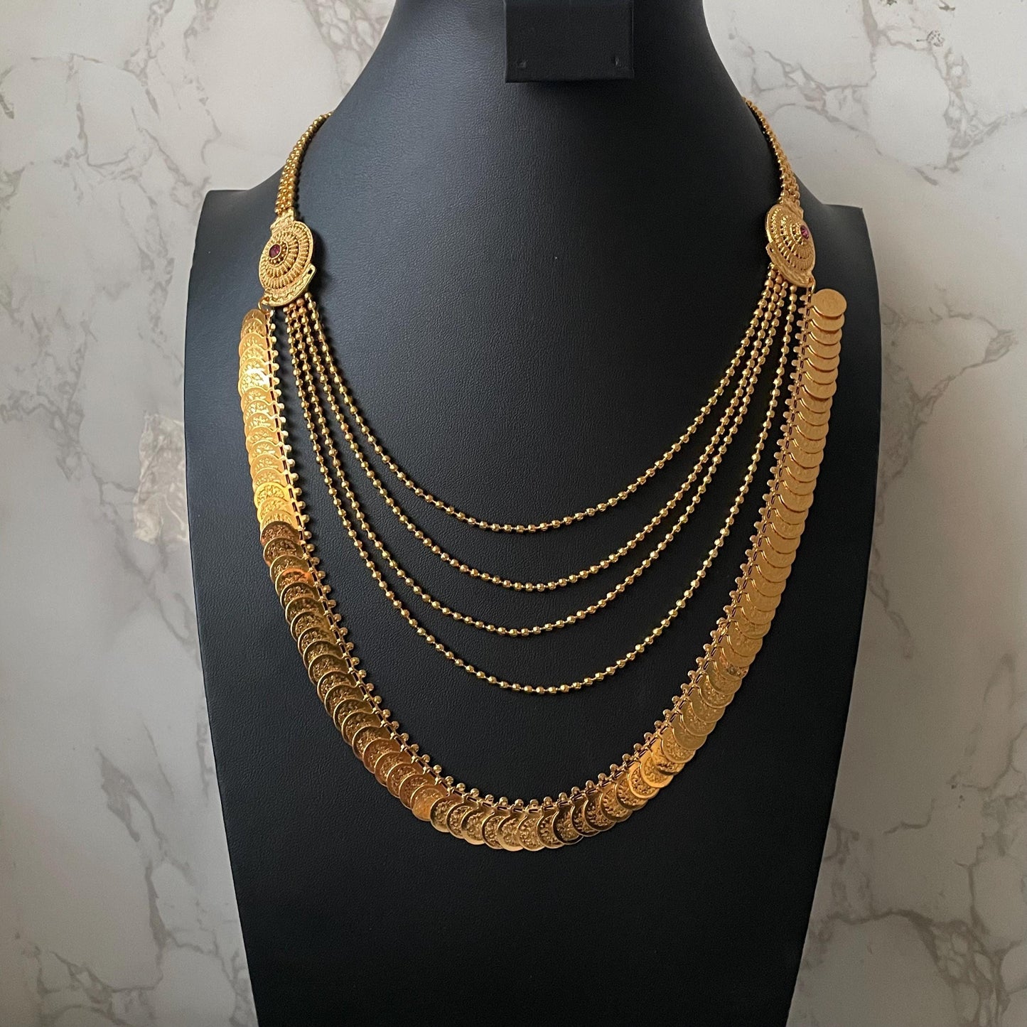 Maharashtrian fancy gadhi thushi with earrings| Long fancy putli haar or coin necklace