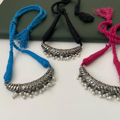Oxidized Thread Necklace: Multicolored Navratri Jewelry
