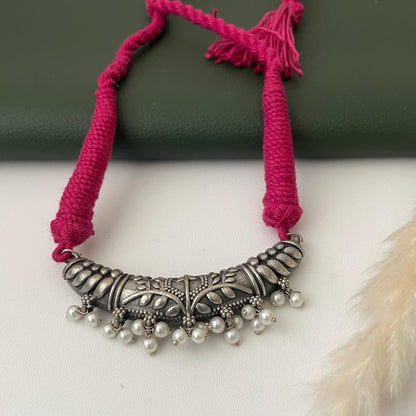 Oxidized Thread Necklace: Multicolored Navratri Jewelry