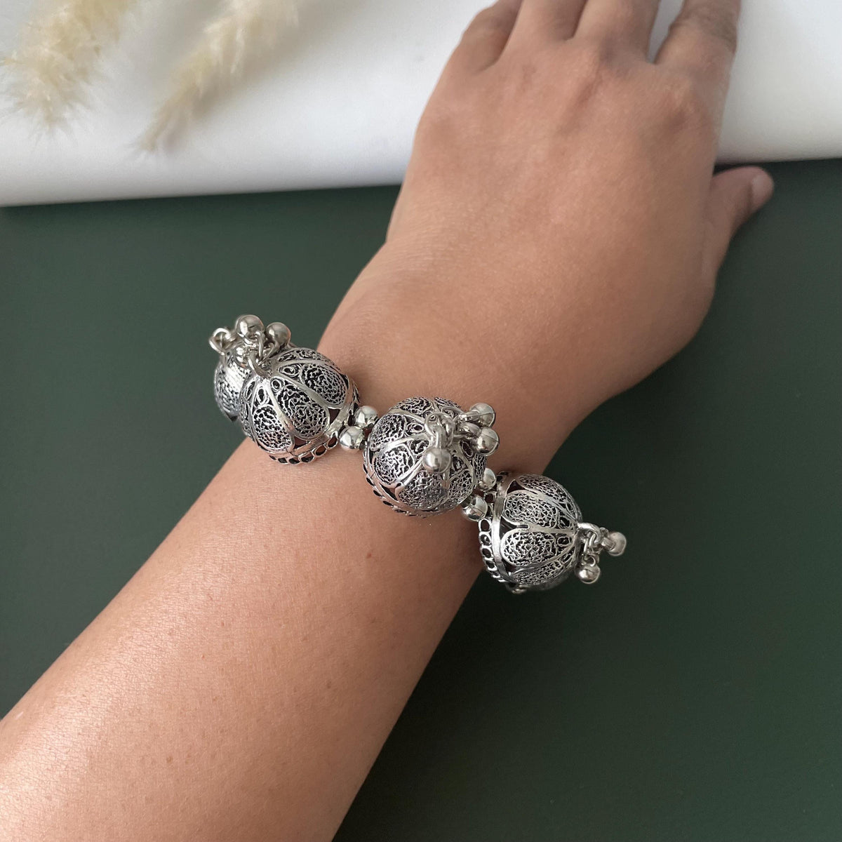 Oxidised ghungaroo openable bangles multiple pattern