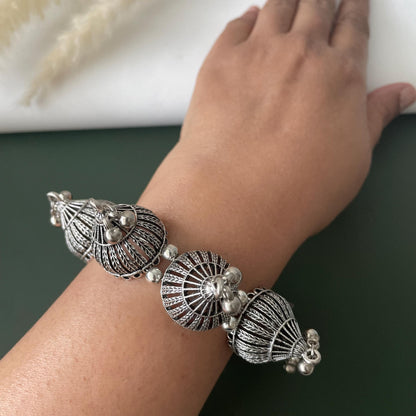 Oxidised ghungaroo openable bangles multiple pattern