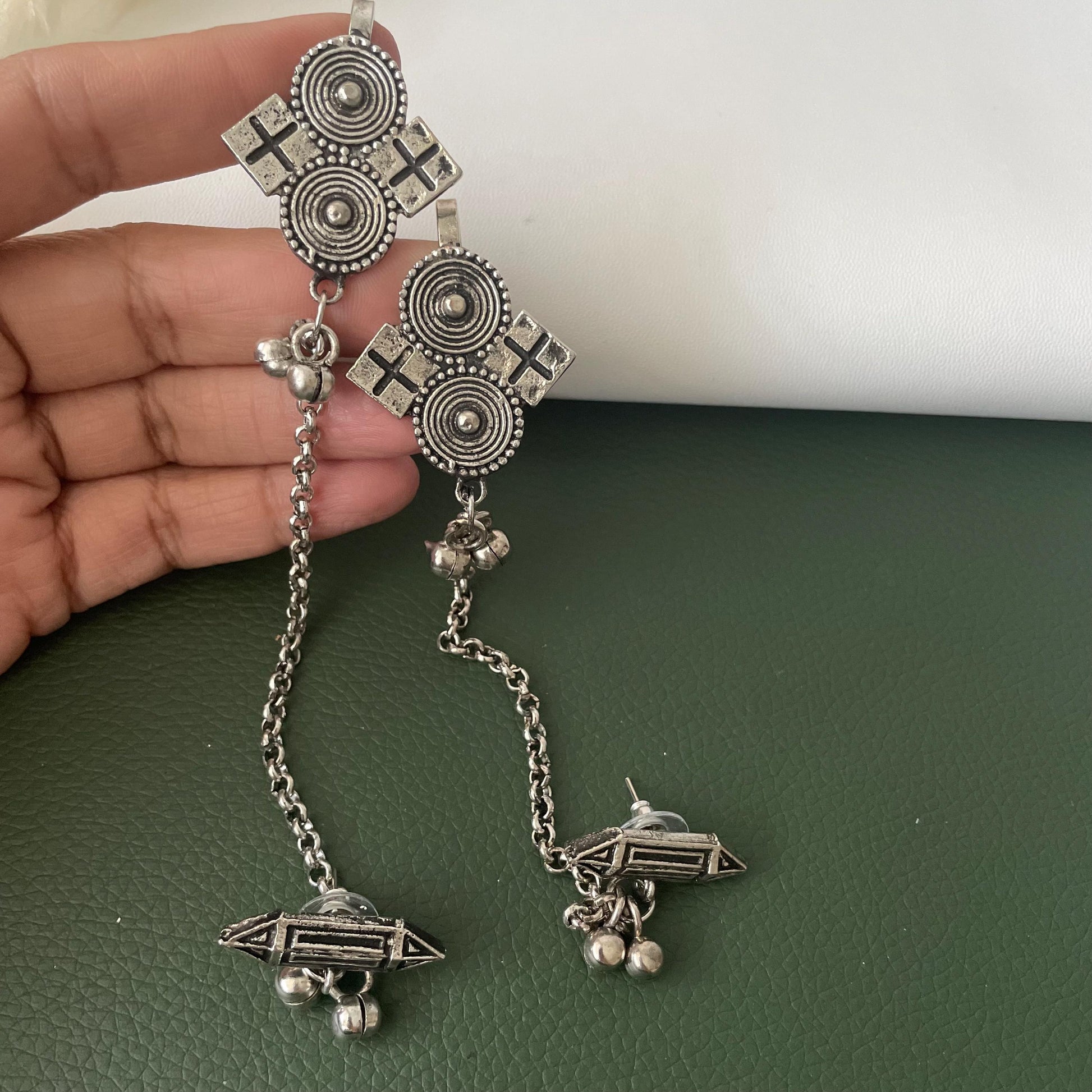 Oxidized chain earrings 3 designs available