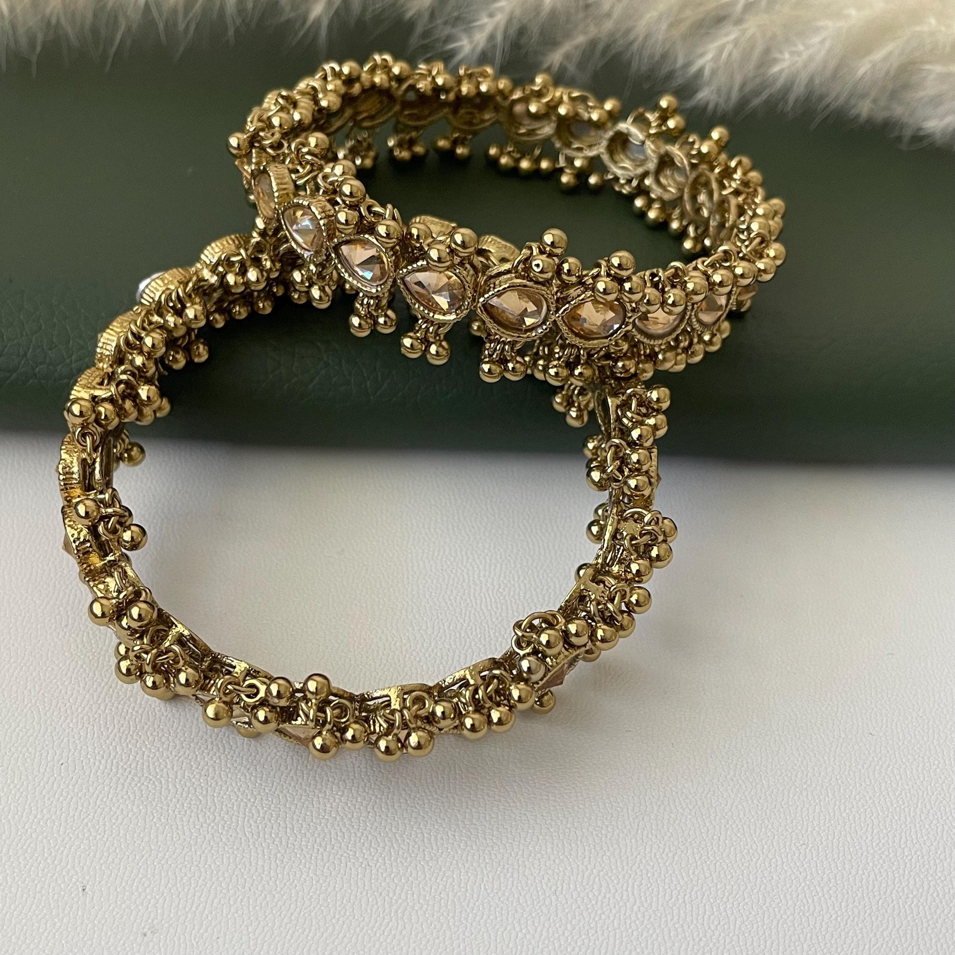 Mehandi Plated Kundan Bangles: LCT Stone Kangan or kada bangles