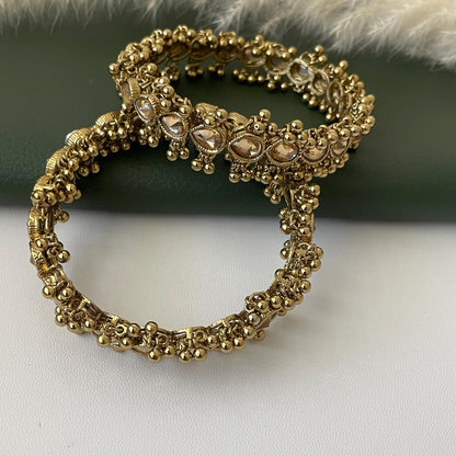 Mehandi Plated Kundan Bangles: LCT Stone Kangan or kada bangles