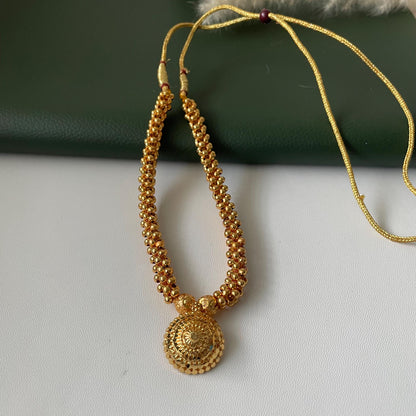 Yellow gold plated maharashtrian thushi small necklace