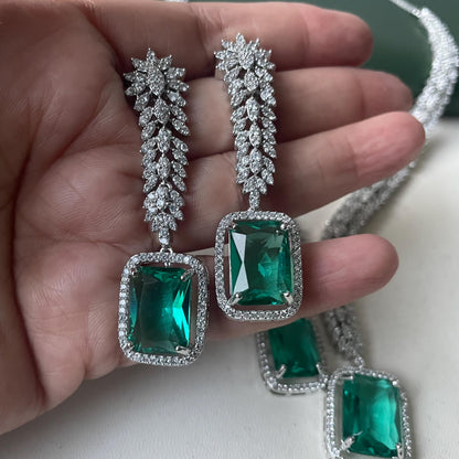 Cubic zirconia wedding necklace set