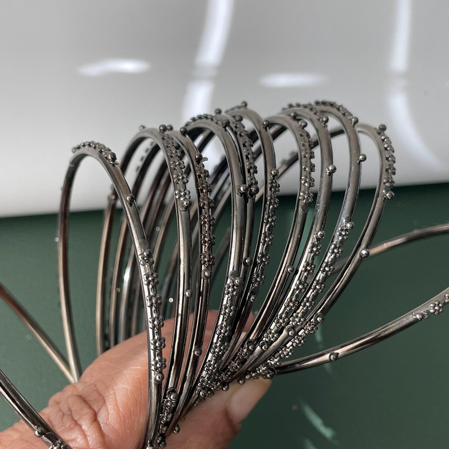Nysaa Oxidised black metal bangles set of 12