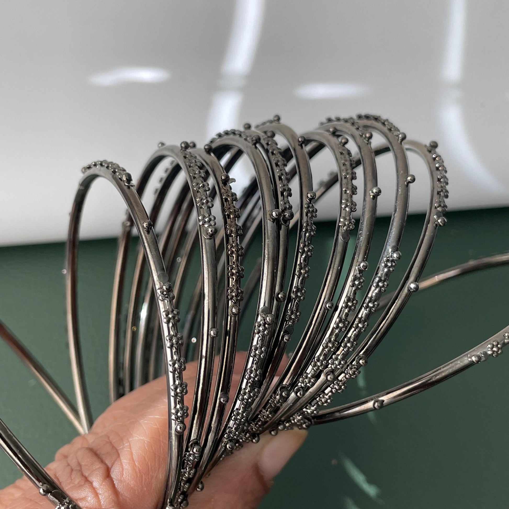 Nysaa Oxidised black metal bangles set of 12