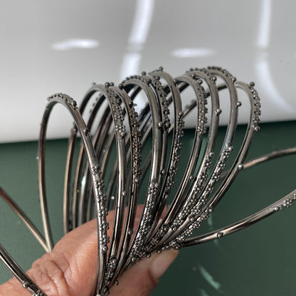 Nysaa Oxidised black metal bangles set of 12